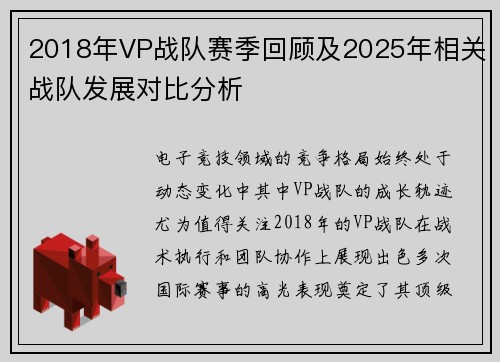 2018年VP战队赛季回顾及2025年相关战队发展对比分析